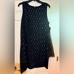 NWT Elegant Black Dress with Subtle Gold Thread Pattern